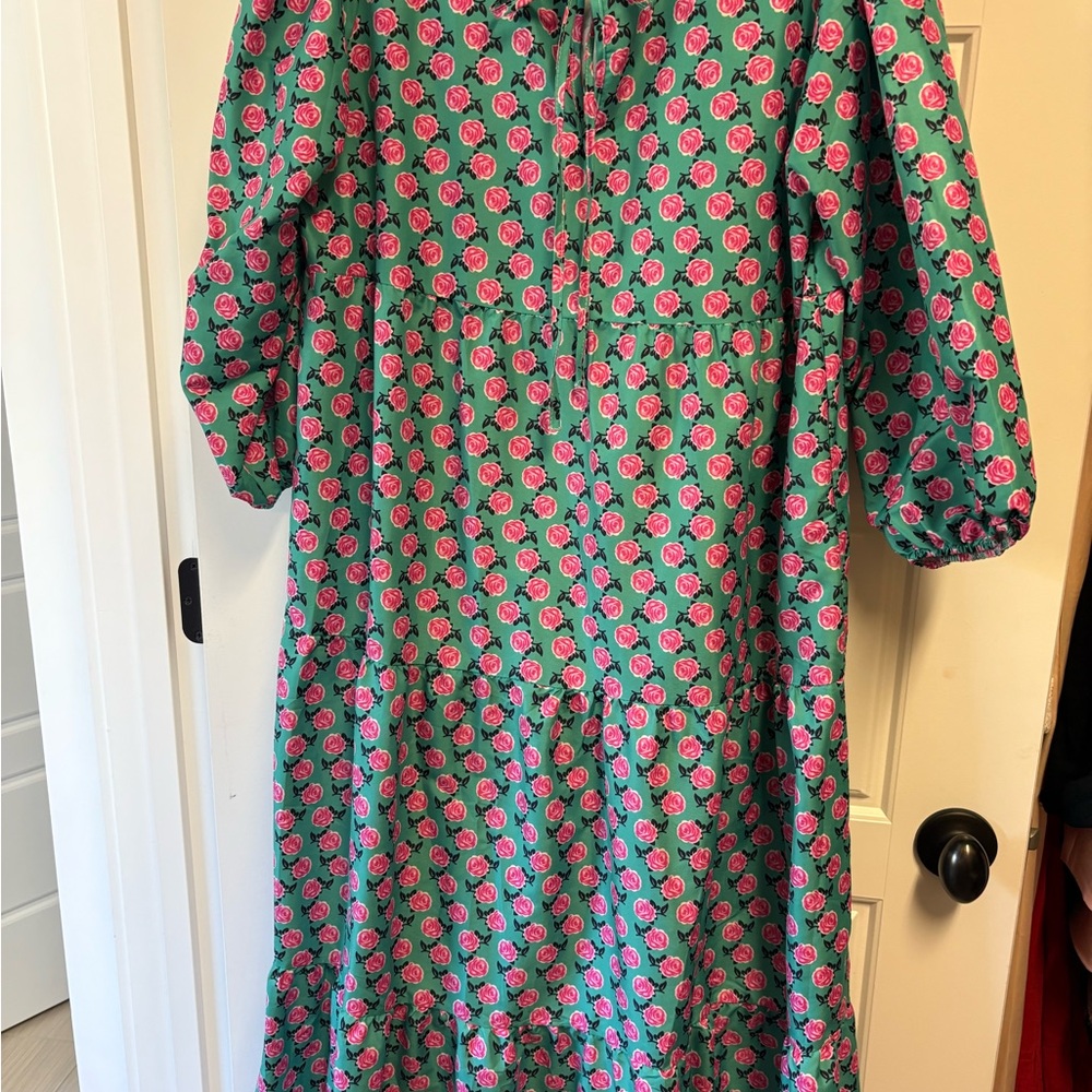 Floral Green Maxi Dress